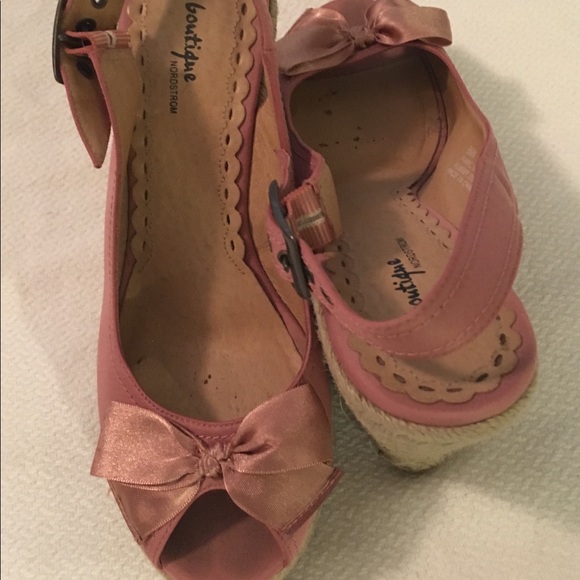 Boutique by Nordstrom Espadrille Peep Toe Wedges - Picture 1 of 3